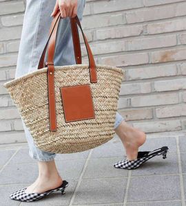 Beach Bag Casual Rattan Large Capacity Totes Designer Wicker Woven Women Handbags Summer Beach Bali Straw Bags Lady Travel Big Basket Purse665