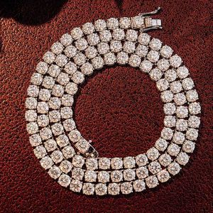 I migliori gioielli Collana Bling Larghezza 3 mm Catene da tennis in vero oro bianco 18 carati con diamanti moissanite rotondi