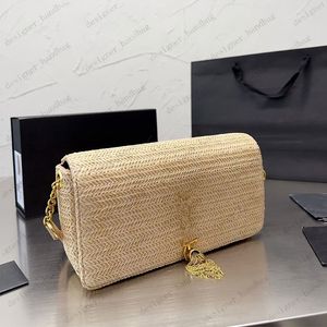 Lüks El çantası Tasarımcı Crossbody Gaby Çanta Kadınlar için Tassel Torbalar Saman Dokuma Kare Çanta Vintage Yorgan Omuz Çantası Çanak Çantalar Crossbody Cüzdan Cüzdan