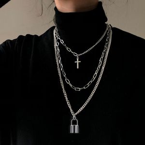 Strands Strings Fashion Unisex çok katmanlı çok tabakalı Hip Hop Uzun Zincir Kolye Kadınlar Erkek Mücevher Hediyeleri Anahtar Çapraz Kolye Aksesuarları 230424