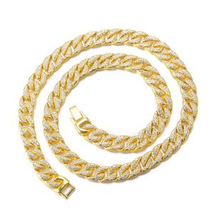 Idrupace Miami Mens Cuban Link Słowiał Srebrny złoto Pleted Bling Cuban Naszyjnik Diamentowy łańcuch dla mężczyzn 13 mm mrożony łańcuch Hip Hop Jewelry 85182024inchl Engt Hwithmetalg