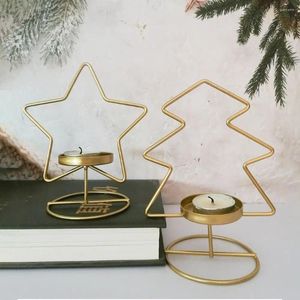 Świece kutego żelaza świąteczne świecznik rzemiosła gwiazda Golden Stands Tree Xmas Holde