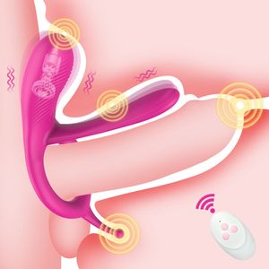 Cockrings Vibrator Penile Ring for Injecting Penile Sex Toys for Male Vibration Cock Ring Wireless Penile Cap Male Masturbation Tools 230425
