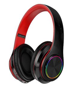 Trådlöst hörlurar LED Light Bluetooth 50 med mikrofonfällbara hörlurar hifi pannband mode headset stöd TFSD Playbac4508152