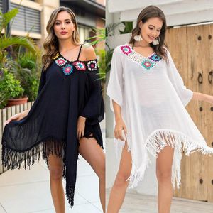 Women's Swimwear Summer Women Bikini Cover Up Dress Beachwear Lady Bathing Suit Vintage Shawl Beach Ups Holiday