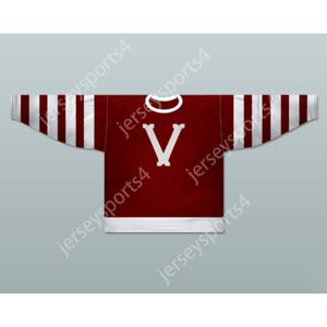 НОВАЯ ХОККЕЙНАЯ ТРИКОТАЖА RED VANCOUVER MILLIONAIRES 1912-13 с прострочкой сверху S-M-L-XL-XXL-3XL-4XL-5XL-6XL