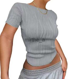 TシャツTシャツ女性の女性長袖トップY2K服2023秋のカジュアルルーチド白いスキニーブラックブラックティーコルセットパロバーTシャツThish759B