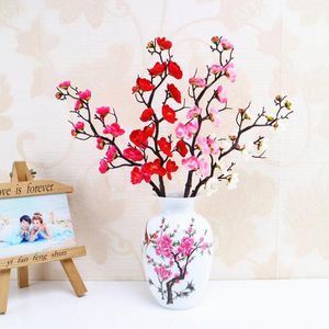 Dekoratif Çiçek Çelenkleri 1 PC Yapay Erik Çiçeği Pembe Kırmızı Beyaz Ağaç İpek Çiçek Diy Bonsai Kemer Düğün Sahibi Ana Masa Yaşam Roo
