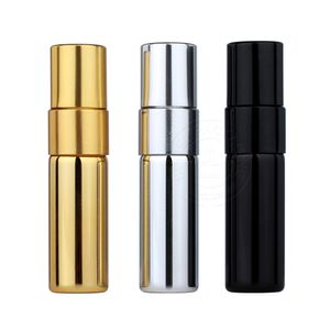 200pcs 3ml Mini Perfume Bottle Aluminium Spray Atomizer Bottles Sample Empty Gold Silver Black Glass Vials #DW42344