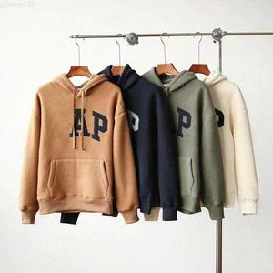 Tasarımcı Erkek Hoodie Fleece Hoodies Pullover Sweatshirtler Gevşek Uzun Kollu Jumper Kapşonlu Erkek Yüksek Kaliteli Sweatshirt Marka Marka Kapşonlu Gaz Kuzu Yün Hoodie