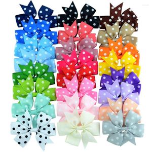 Akcesoria do włosów 20pcs butik dziecięcy Grosgrain Wstążka Bowknot łuki Brak klipsów moda