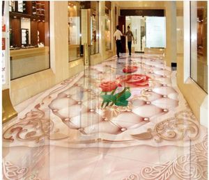 Wallpapers Rose Marble Po Floor Wallpaper 3d Stereoscopic Custom Self-adhesive
