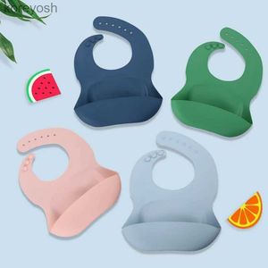 Bibs Burp Cloths Baby Bib Adjustable Waterproof Bibs Babies Soft Edible Silicone Newborn Saliva Dripping Towel Drooling Children Scarf BPA FreeL231125