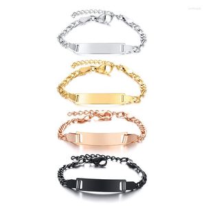 Charm Bracelets 10PCS Child's Bracelet Curved Blank For Engrave Stainless Steel Metal ID Adjustable Children's Gifts Mirror Polished