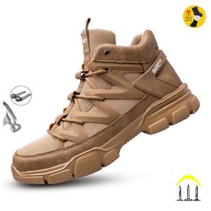 Boots Work Indestructible Safety Shoes Men Steel Toe PunctureProof Sneakers Male Footwear Adult Security 231124