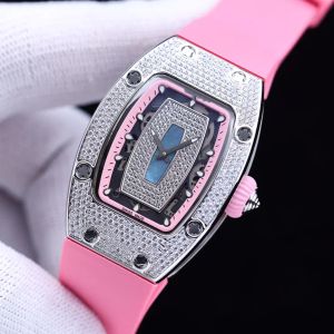 Mode Women's Watch 31mm Sapphire Mirror Automatisk mekanisk rörelse Diamond Classic Wine Barrel Luxury Watch Rubber Strap Athletic Personality Luxurious AAA