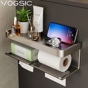 Toilet Paper Holders VOGSIC Toilet Tissue Box Shelf Bathroom Paper Pumping Box Free Punching Paper Rack Placement Box Organizer Bathroom Accessories 231124