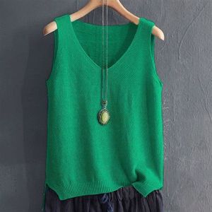 Women's Tanks Camis ly arrived women's summer casual pure cotton sleeveless vest T-shirt candy color basic crop Bustier top 230425