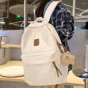 Backpack Women Cool Waterproof Nylon Laptop 2023 Large Capacity Solid Color Men Travel Book Bag Teenagers Girls Preppy Schoolbag