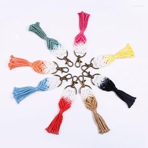 Keychains 2023 Tassel Macrame para mulheres gradiente bohemia