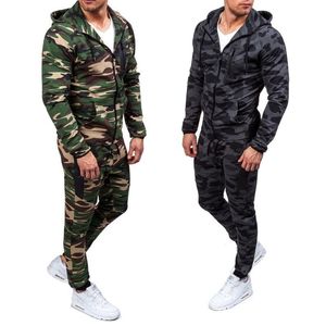 Мужские спортивные костюмы Zogaa Spring Awumn Men Men Camouflage Suits Boys Fashion Cooled Sate Stemb