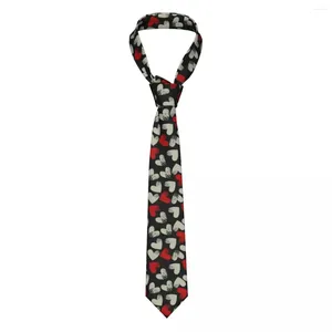 Bow bağları çizik kalp desenli kravat erkekleri kadın polyester 8 cm boyun kravat moda klasik gömlek aksesuarları gravatas parti