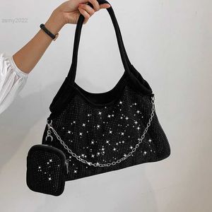 Totes nya diamantpåsar för kvinnor hög kvalitet stora axelväska söta plånböcker crossbody väska designer handväska full diamantsatchel