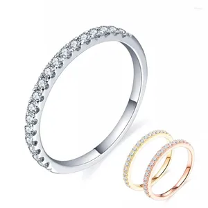 Cluster Rings Trendy For Women Female Inlaid Zirconia Delicate Classic Round Wedding Bands Fashion Party Gift Girls Cocktail Jewelry