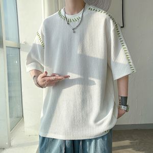 Men's T-Shirts Men Summer Quality T Shirts Manual Suture Harajuku Casual Tshirt For Male Neutral Oversize Tees Short Sleeve Tops 230425