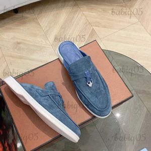 Dress Shoes 2023 Summer New Women's LP Flats Italian Luxury Brand Designer suede Men's Casual Fashion Slippers T231125