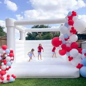 Toptan Yüksek Kaliteli Şişirilebilir Düğün Bouncer Çadır Beyaz Bouncy Castle Beyaz Sıçrama Evi PVC Ticari Ücretsiz Hava Nakliye