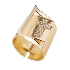Pulseira de design exclusivo cruzamento de shinestone big banglles big banglles de alta qualidade feminino pulvelet jóias de prata de ouro