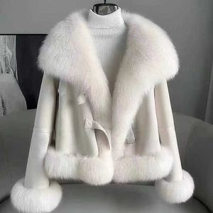 Women's new large collar thickened flip collar short flip down jacket