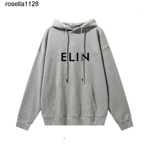 Herrtröjor 24SS tröjor varumärke modemärke nytt c brev tryckt hoodie lös hösten vinter långärmad män kvinnor grå hoodie