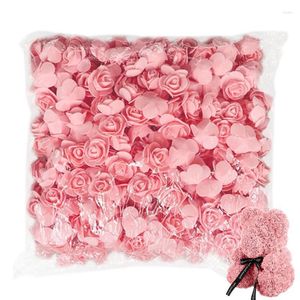 Decorative Flowers Artificial Rose Heads 3.5CM Stemless Foam For DIY Crafts Supplies Wedding Birthday Valentine's Day Baby