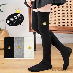 Kids Socks Student Baby Kids Mesh Over The Knee High Socks Cartoon Embroidery Long Stockings Summer Cotton Thin Princess Girls Socks R231125