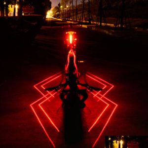 Luzes de bicicleta USB Recarregável Frente Traseira Luz Laser LED Lanterna Traseira Ciclismo Capacete Lâmpada Acessórios Drop Delivery Sports O Dhvrs