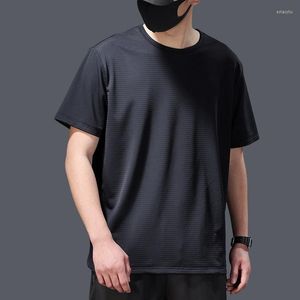 Herr t shirts 2023 tshirt män viskosfiber kort ärm sommaren tunt nät snabbtorkande t-shirt plus storlek lösa kläder 5xl streetwear