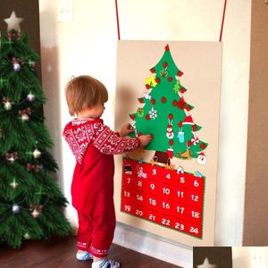 Juldekorationer filt Tree Advent Calendar Hanging Ornament Nativity Countdown For Home Kid Gift året Drop Delivery Garden Dheo8