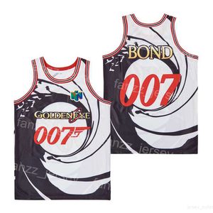 Golden Eye R.I.P Sean Connery Jerseys Movie Basketball 007 James Bond Man Black Round Neck HipHop High School Stitched University For Sport Fans Vintage Summer Shirt