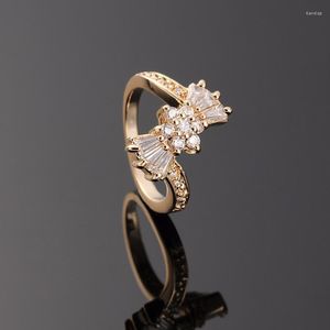 Anéis de casamento rx cúbicos zirconia goldwomen noivado romântico tensão banhada por anilos mujer bijouterie china anel de cobre