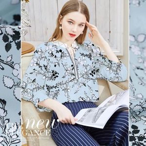 Klädtyg Silk Crepe de Chine for Women Dress Model Tryckt tyg DIY Syförsäljning 114 cm bred 14Momme 19 vår sommar