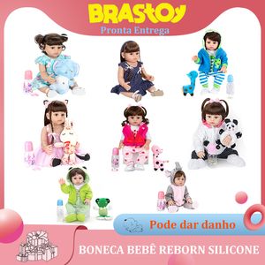 Dolls Baby doll Reborn Doll Silicone Body Can Take Bath With Pacifier Magnetic Christmas Gifts For Children Send From Brasi 230424