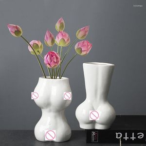 Vases Nordic Human Body Ceramics Home Decoration Accessories Office Dining Table Flower Arrangement Container Dried