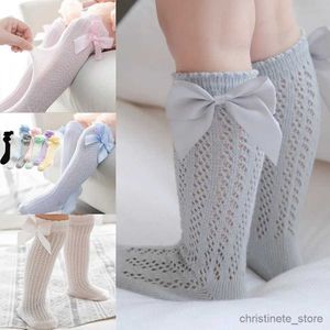 Kids Socks kids knee socks Girls Knee High Socks With Bows Toddlers Tube Long Socks Kids Hollow Out Princess Sock Infant Socken Baby Socks R231125