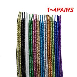 Acessórios de peças de sapato 14 pares de corda com nervuras genérico 1 par de cadarços coloridos ouro e prata brilhante cinto útil 231124