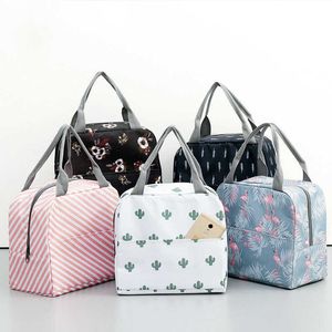 Ice Packs Isothermic Bags Functional Pattern Cooler Lunch Box Portable Insulated Canvas Lunch Bag handbag Thermal Food Picnic Lunch Bags For Women Kids J230425