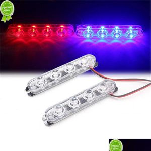 Luzes decorativas Novo 1 Par Polícia Led Strobe Flasher 3 Flash Stroboscópios Luz Estacionamento Sinal de Aviso de Emergência Drop Delivery Autom Otx8V