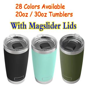 20 oz 30oz Stainless Steel Tumblers Coffee Cups Outdoor Beer Mugs WITH MAGSLIDER LIDS MUGS2028