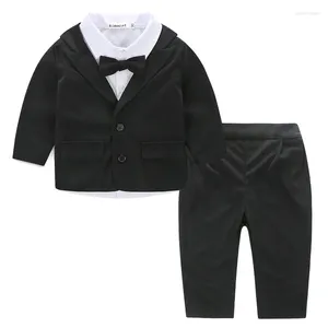 Zestawy odzieżowe klasyki chłopcy pozwalają szlachetnemu trzyczęściowe dzieci wysokiej jakości dżentelmen maluch ubrania dziecięce sukienki gospodarza